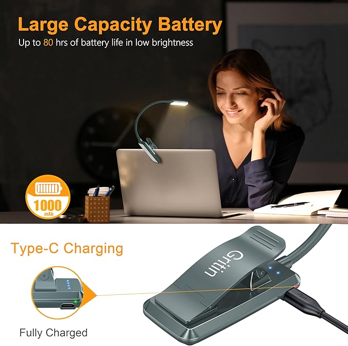 Gritin 9 LED Rechargeable Book Light - Image 4