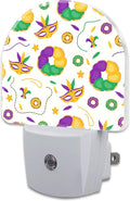 Mardi Gras Carnival Night Light Plug into Wall, Fleur de Lis Mask and Donuts by sndheke