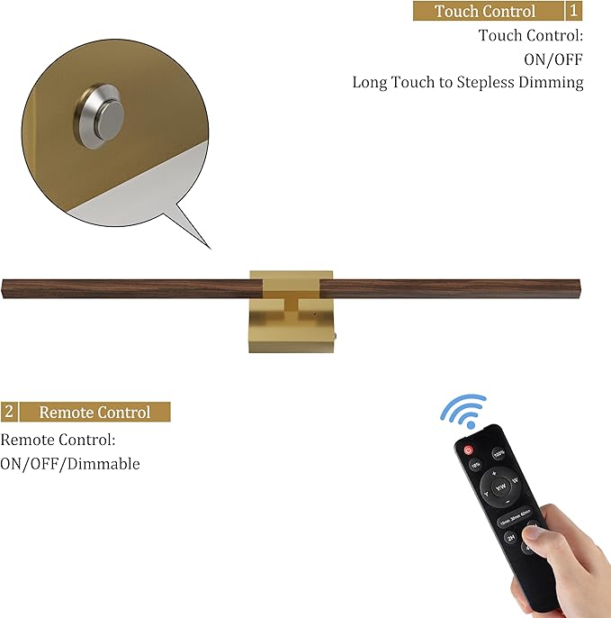 40 Inch Rechargeable Battery Operated Wall Sconce Set 2, 8000mAh Cordless - Image 4
