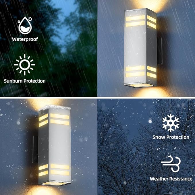 SHIMR Smart Outdoor Wall Lights 2 Pack, RGB Color Changing WiFi & Bluetooth - Image 5