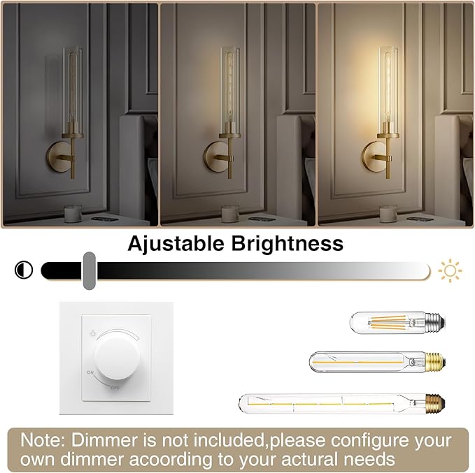 Gold Wall Sconces, 19.48" Knurled Wall Sconces, Modern Light Fixtures Wall - Image 7