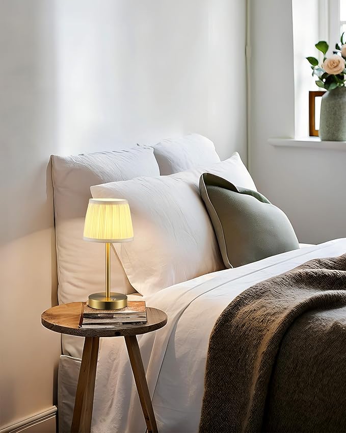 PUSU Cordless LED Gold Table Lamp, Rechargeable 4000mAh 3 Way Dimmable Bedside - Image 8