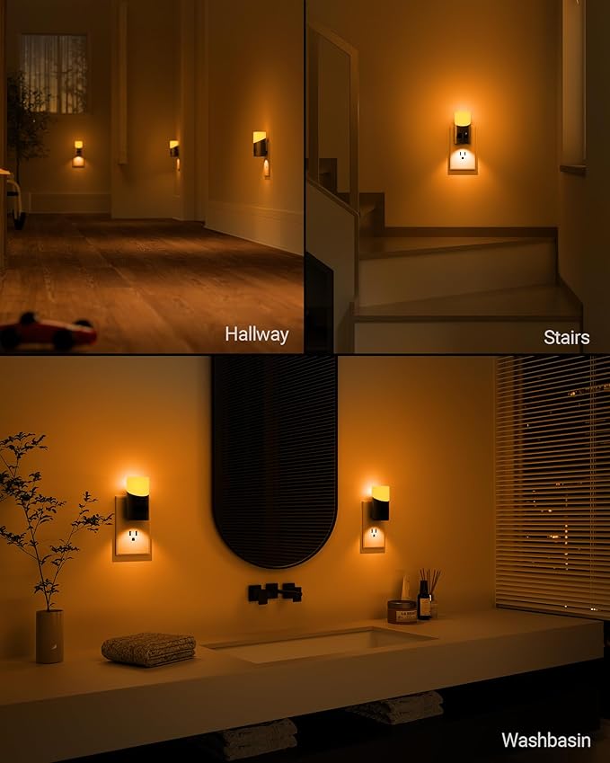 Lyridz Amber Night Light with Motion Sensor, 1-150LM Dimmable Plug-in - Image 6