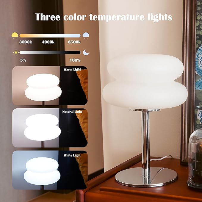 White Mushroom Lamp, Mid Century Modern Lamp - Image 2