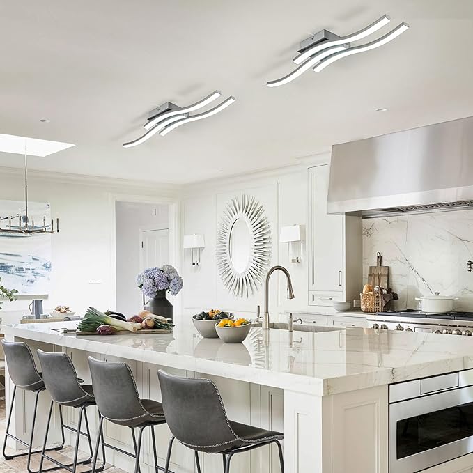 EDISLIVE Modern Dimmable LED Ceiling Light Curved 3 Light 22.5 in Minimalist - Image 8