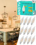 Frosted LED Candelabra Bulb E12 Small Base, 60 Watt Equivalent 2700K Soft White by EyeComfortFamilyBulbs