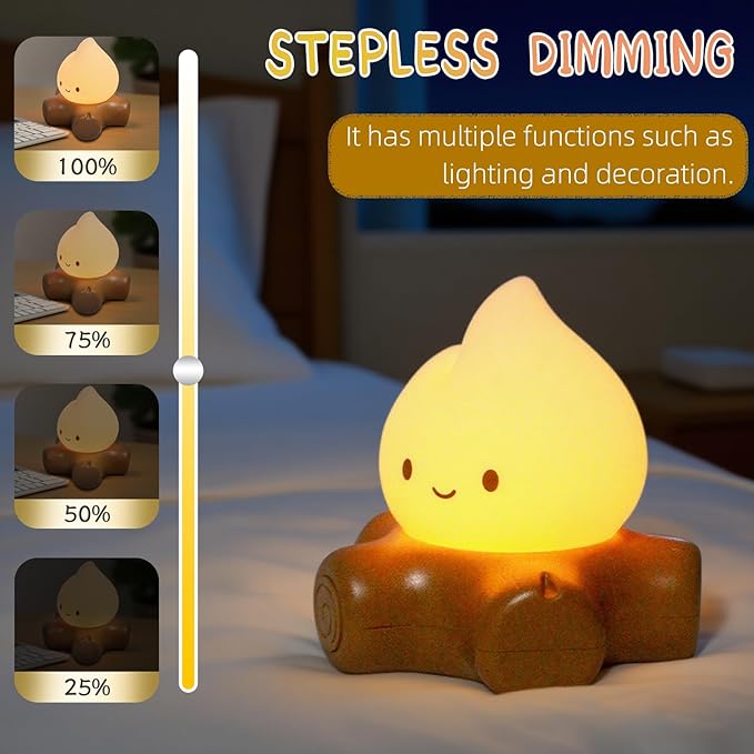 Cute Fake Campfire Lamp, Rechargeable Night Light - Image 4