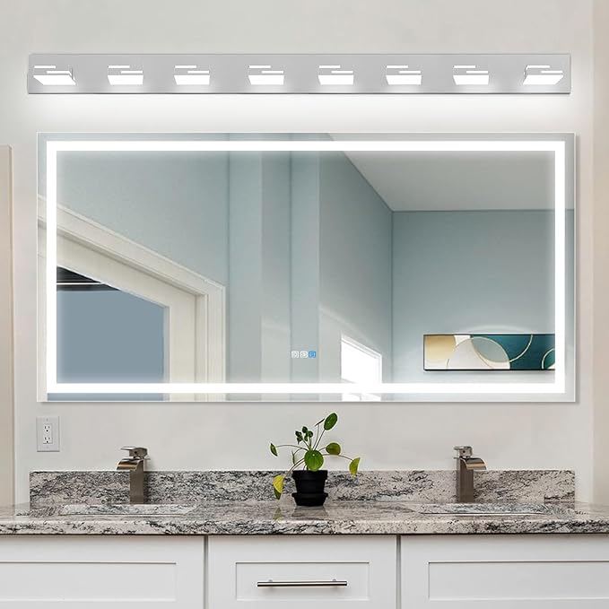 LED Modern Bathroom Vanity Light Fixtures, 8-Light 55-inch Dimmable Chrome - Image 7