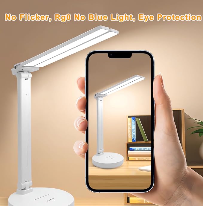 Desk Lamp, Led Cordless Rechargeable Lamp, 2800K-6500K CCT Dual Swing Arm - Image 5