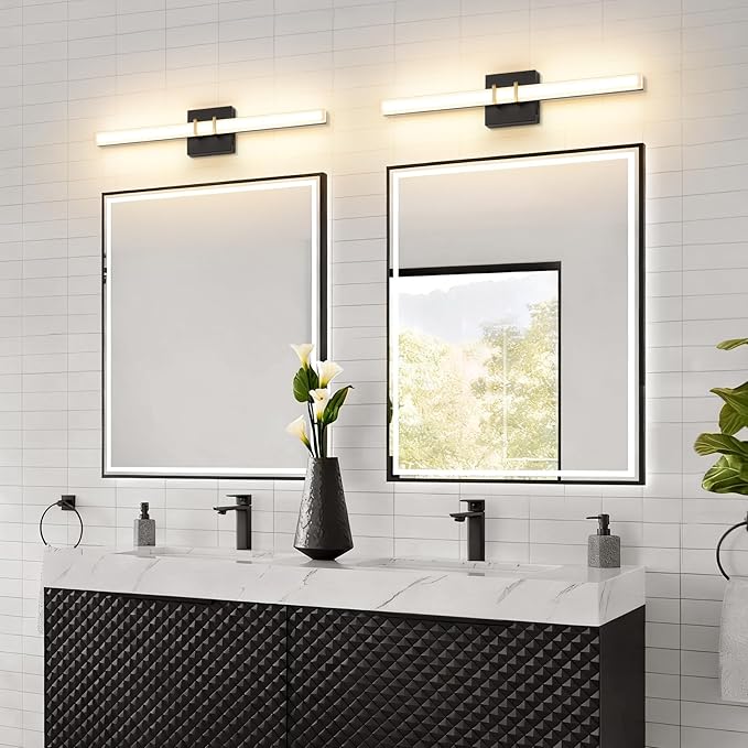 Modern Black and Brass Vanity Light Bar 24 Inch, 16W 5CCT Dimmable Bathroom - Image 2