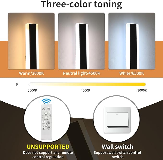 39inch Modern Exterior Lights for House, Outdoor LED Wall Sconces, 3 Color - Image 2