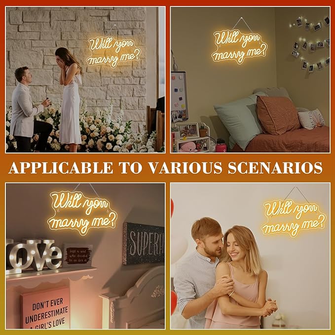 Will You Marry Me Neon Sign for Wall Decor Wedding LED Letters Neon Sign - Image 7