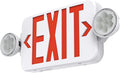 Red Led Exit Sign Emergency Light Combo Adjustable Two Head, Double Sided and by SASELUX