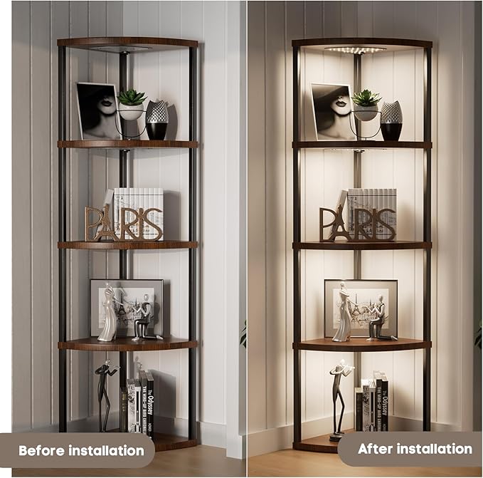 4-Pack Under Shelf Lighting for 5 Tier Corner Shelf Stand, Ultra-Bright 10 - Image 4