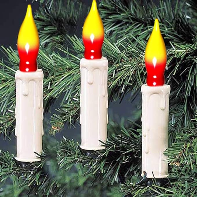 12 Pack Christmas Flame Tip Lights Bulb, Outdoor C18 String Light, C7/E12 - Image 4