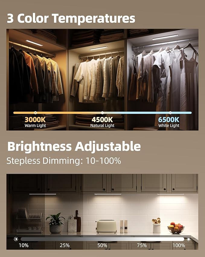 Under Cabinet Lighting Wireless, Rechargeable Battery Motion Sensor Light Indoor - Image 3