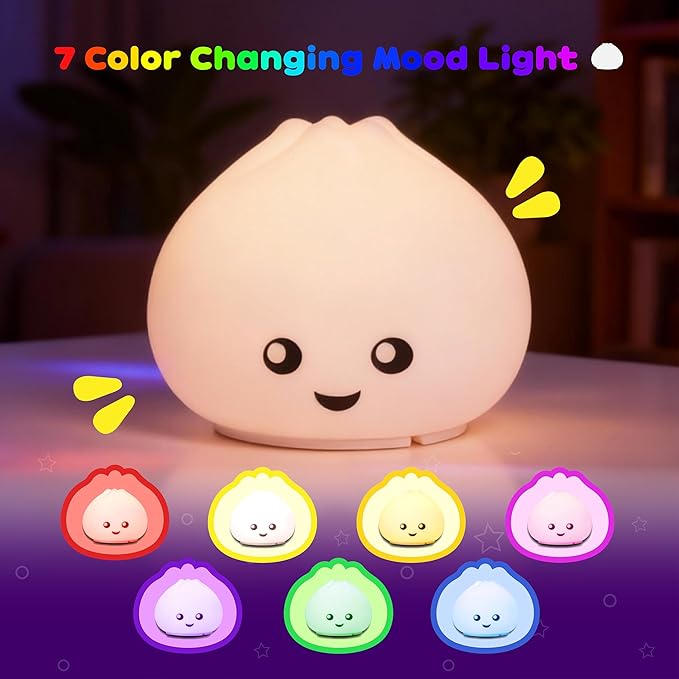 Dumpling Squishy Night Light, Touch Activated Pat Control - Image 3