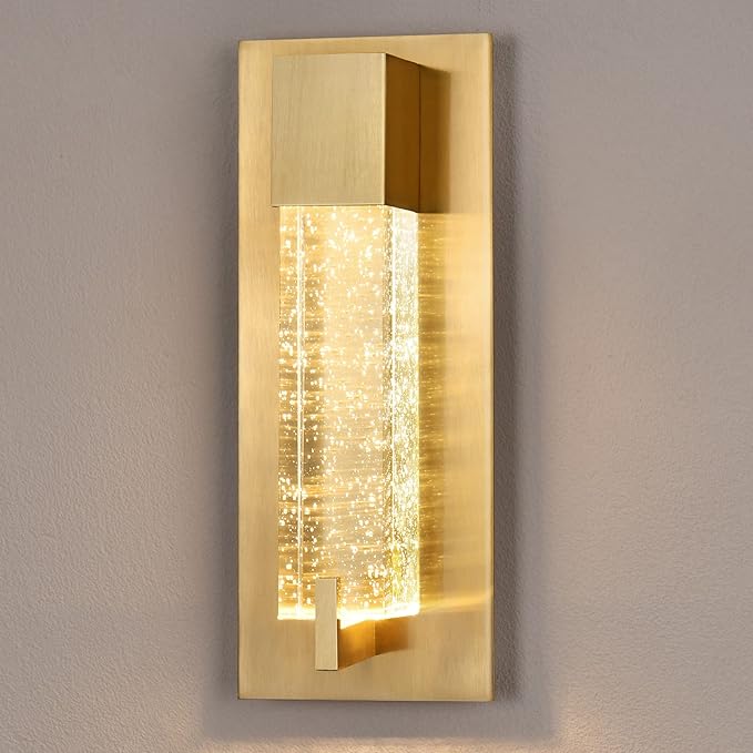 WOSHITU LED Wall Sconce Light: 11 Inch Gold Modern Sconces Wall Lighting 3000K by WOSHITU