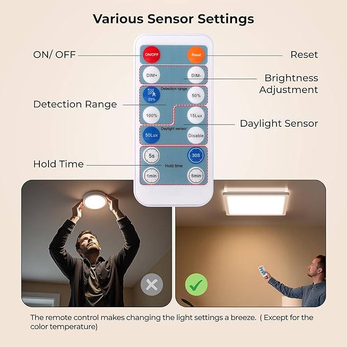 BLNAN Dimmable Motion Sensor LED Ceiling Light - Image 6