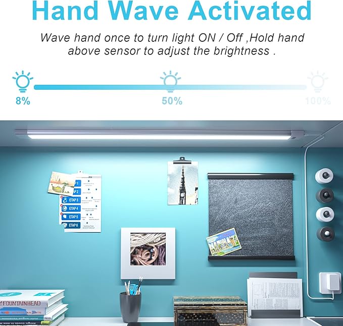 WOBANE Under Counter LED Lighting, Hand Wave Activated Lighting, Under Desk - Image 4