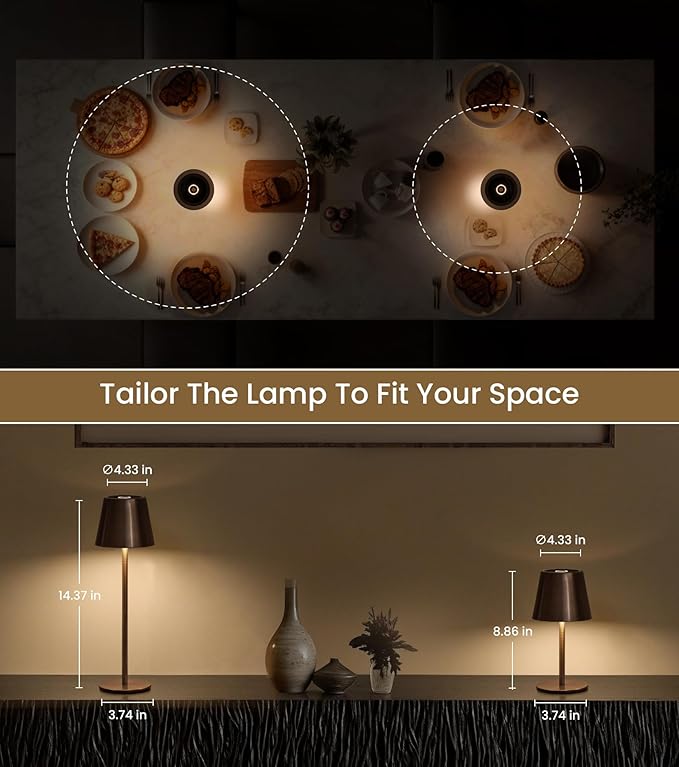 3 Pack Cordless Table Lamp, Portable Battery Operated Lamp - Image 7