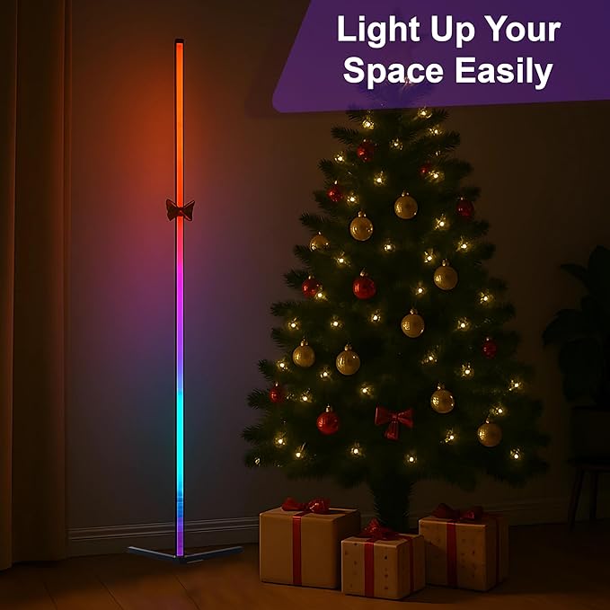 2 Pack Corner Floor Lamp – 57'' Tall RGB Lamp Modern Mood Lighting - Image 5