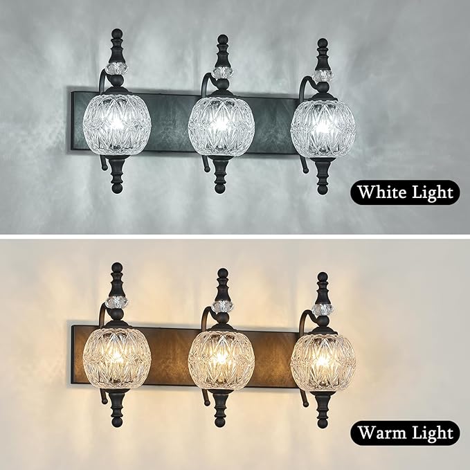 Modern Crystal Bathroom Vanity Lights Fixtures Over Mirror Black Vintage - Image 5