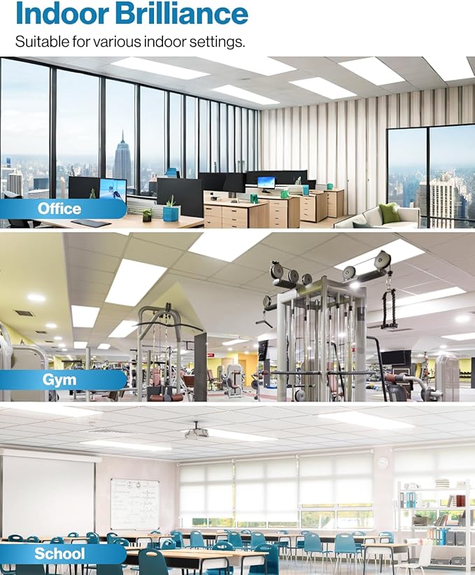 Sunco 12 Pack 2x4 LED Flat Panel Light Drop Ceiling Office Fixture, 7700 LM - Image 4