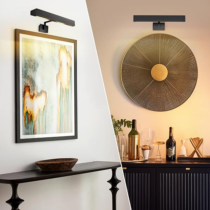 18" Picture Light Black Picture Light Hardwired, 2-Light Bronze Art Lights - Image 5