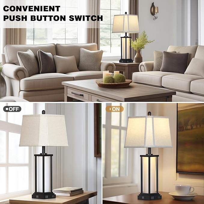 27" Tall Vintage Table Lamp Set of 2 - Image 4