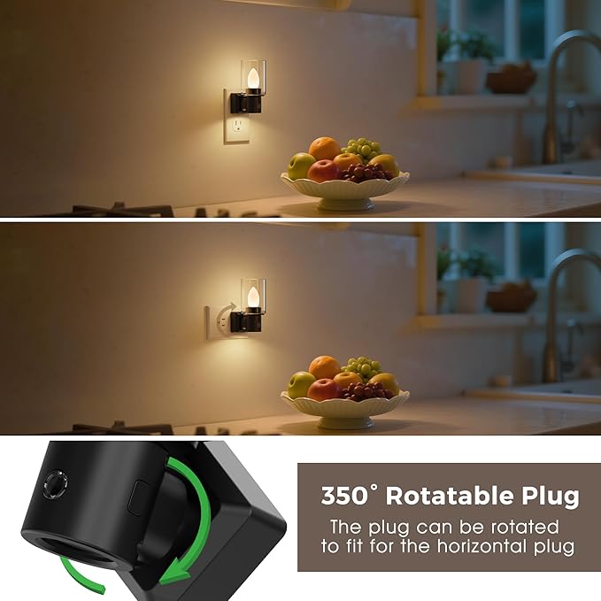 L LOHAS LED Night Light, Vintage Night Lights Plug into Wall, 350°Rotating LED - Image 4