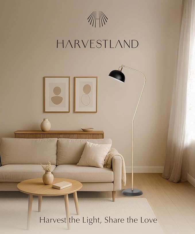 HarvestLand Halo Brass Floor Reading Lamp – Standing Reading Lamps - Image 7