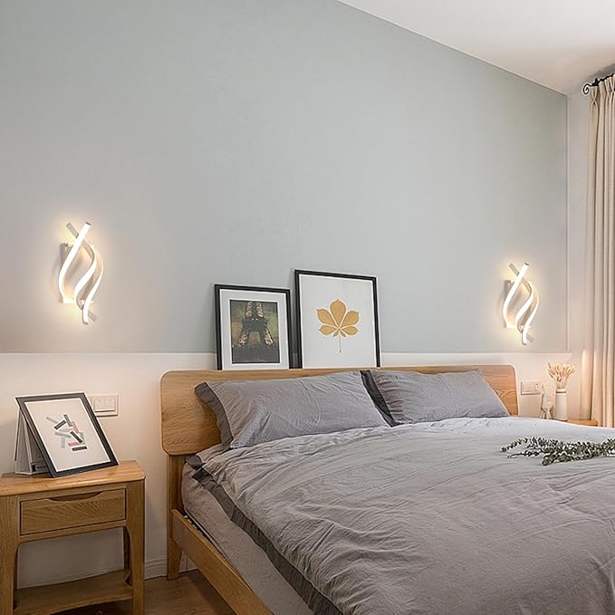 DELIPOP Modern LED Wall Sconce, 3000K Spiral Indoor Wall Light, 21W Acrylic LED - Image 8