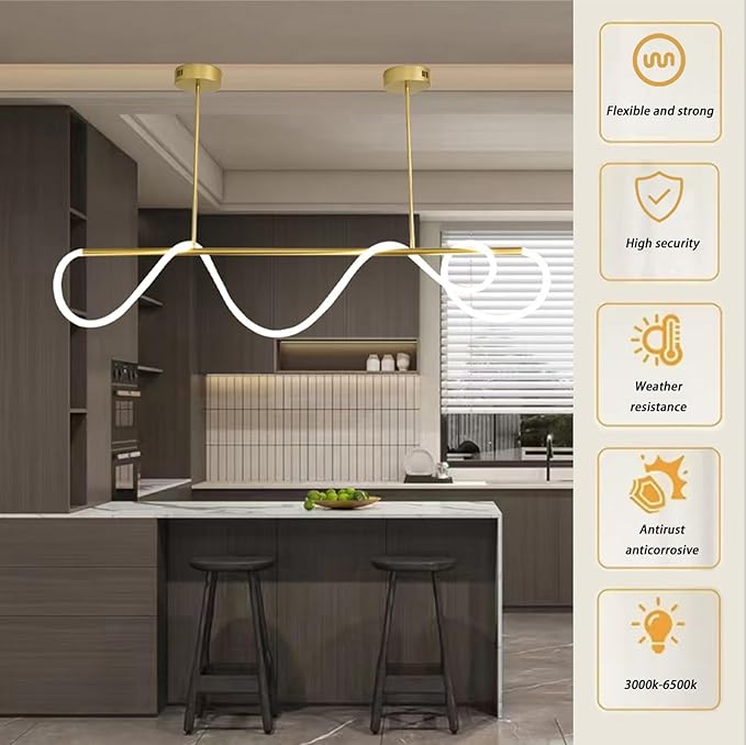 Modern Pendant Lights, Pendant Lights Kitchen Island, Remote Control Dimmable - Image 4