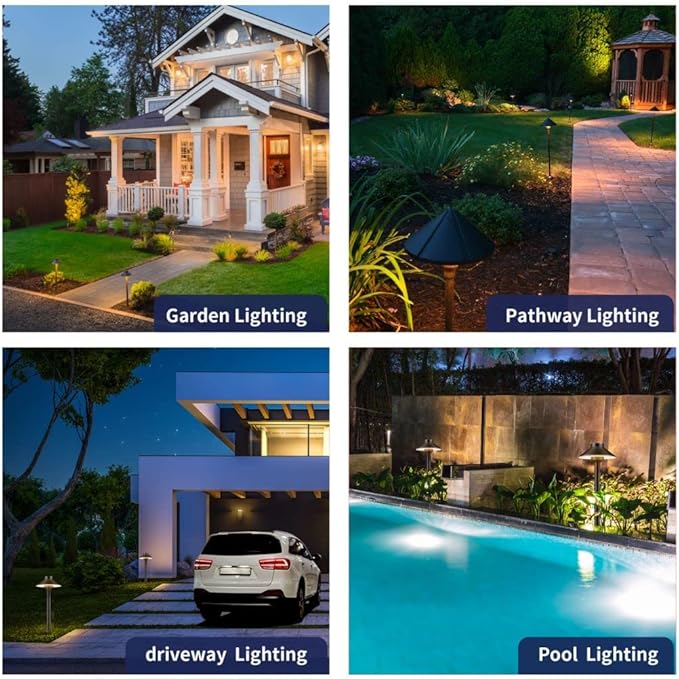 Gardenreet Brass Low Voltage Landscape Path Lights Kit 12V LED - Image 4