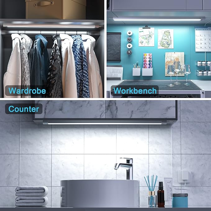 WOBANE Under Counter LED Lighting, Hand Wave Activated Lighting, Under Desk - Image 2