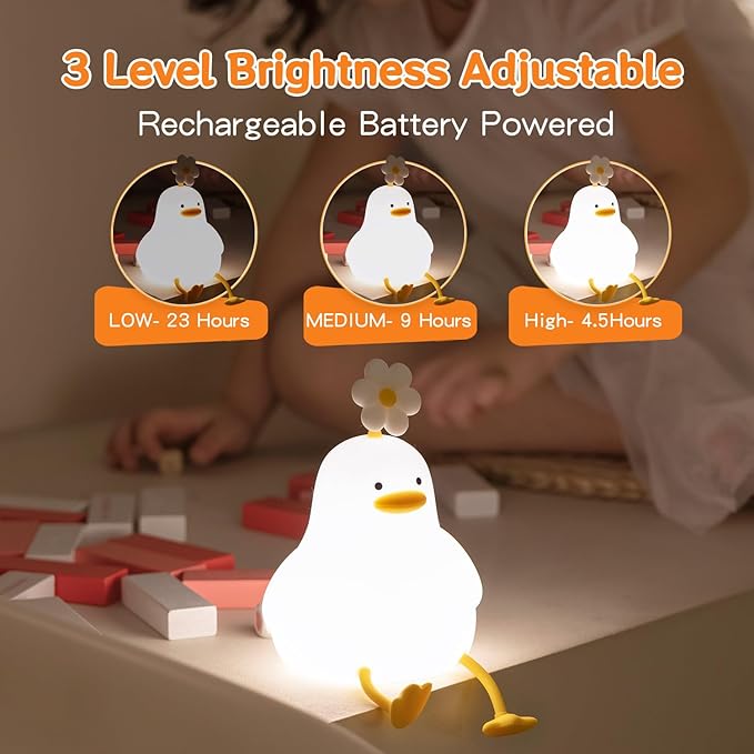 Cute Duck Night Light for Baby, Ambient Nursery Nightlight, Soothing Lamp 3 - Image 5