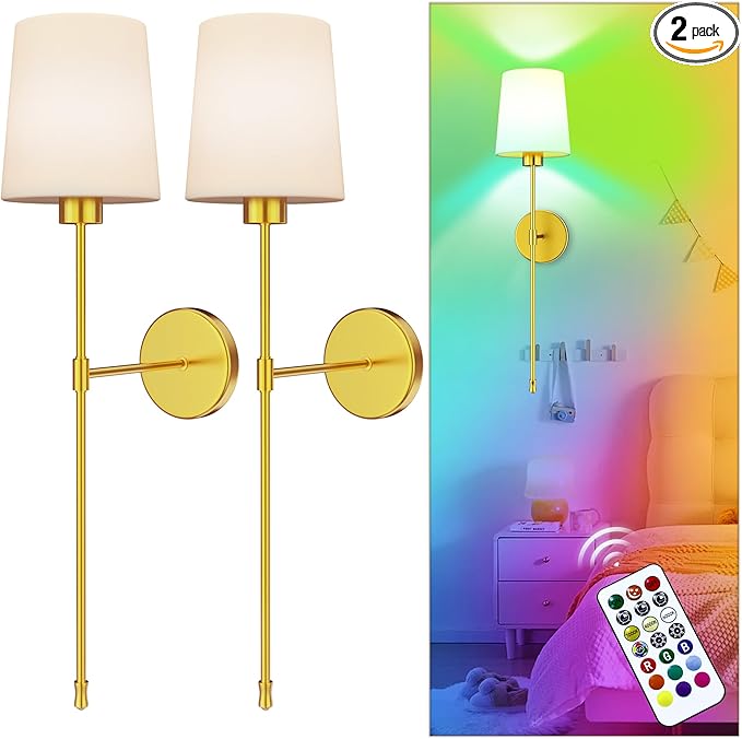 10000mAh Battery Operated Wall Sconces Set of Two, 28 Inches Long Wireless by DIAMONDFORGEOFFICIAL