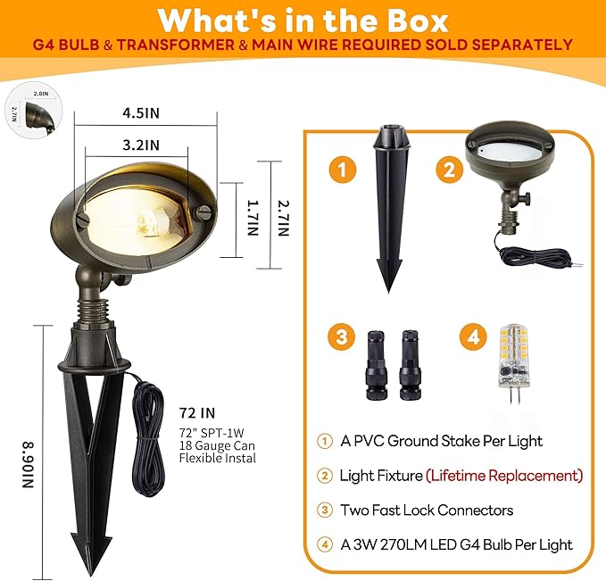 Gardenreet Outdoor Low Voltage Flood Light -Solid Brass Landscape LED Wall Wash - Image 7
