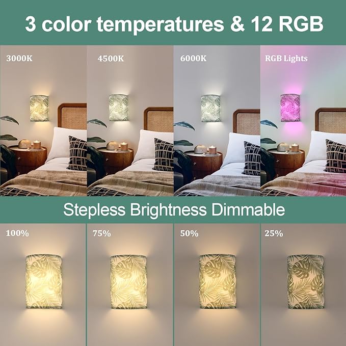 Adhesive Battery Operated Wall Sconce Set of 2, 5000 mAh Battery Rechargeable - Image 3