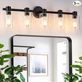 5 Light Bathroom Wall Light Fixtures Black Bathroom Wall Sconce by ALAISLYC