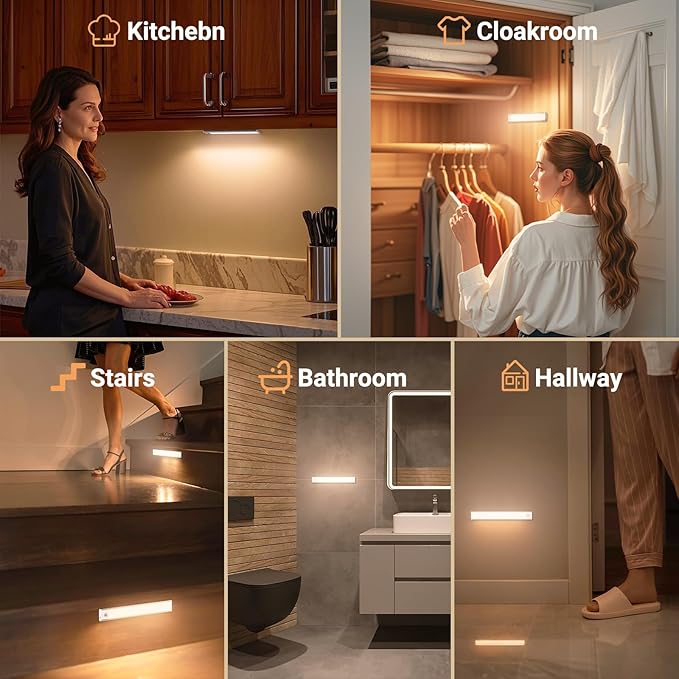 Under Cabinet Lights, Motion Sensor Magnetic LED Light, 12 inch 1500mAh - Image 6