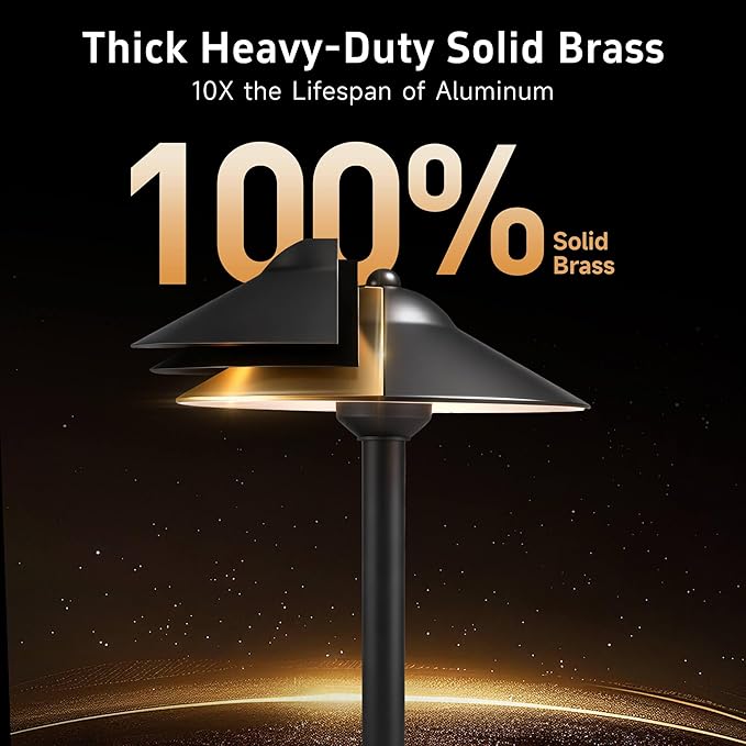 Gardenreet Brass Low Voltage Landscape Lighting - 12V LED Path Light IP65 - Image 3