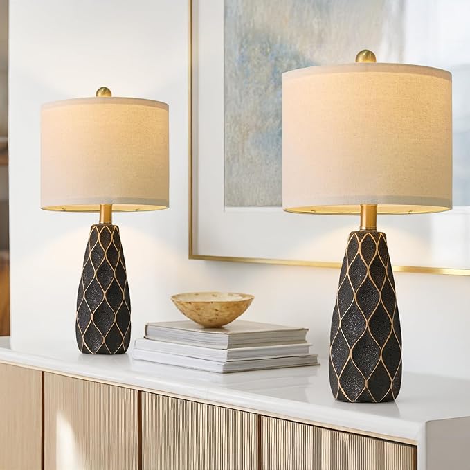 20.75" Small Table Lamps for Living Room Bedroom Lamps Set of 2 Ceramic Modern - Image 6