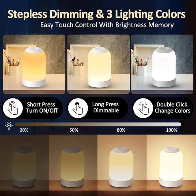 Bedside Touch Night Light, Baby Nursery Nightlight - Image 3