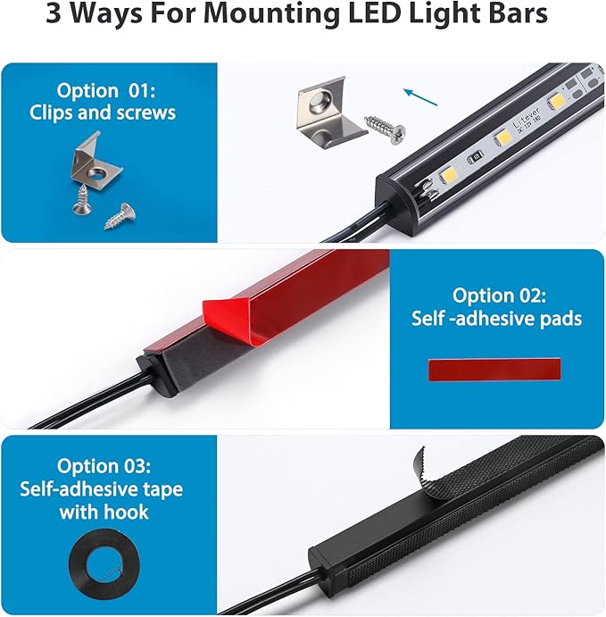 Litever LED Safe Lighting Kit. Door Control Activated. 6 pcs Slim 12 inch Light - Image 5