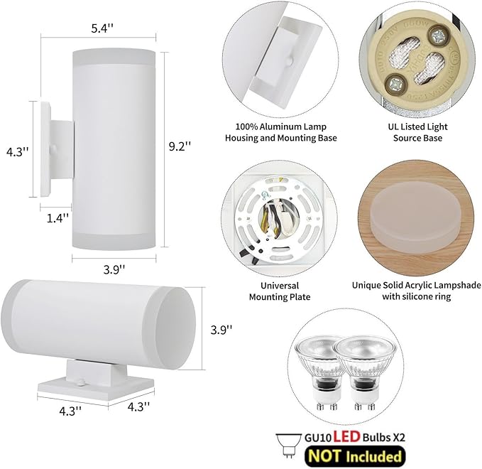 Outdoor Wall Lantern, ZUUKOLE Waterproof Exterior Wall Light, Anti-Rust - Image 3