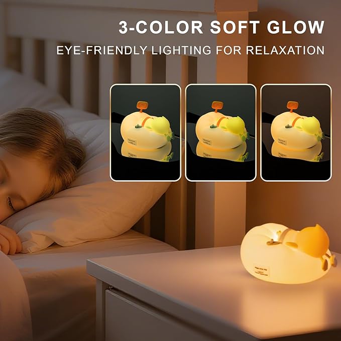 Duck Night Light for Kids, 3 Brightness Levels LED Nursery Lamp Dimmable & - Image 6