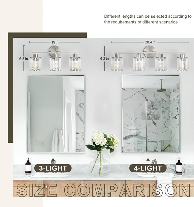 Crystal Bathroom Light Fixtures, Bathroom Lighting Fixtures Over Mirror - Image 5