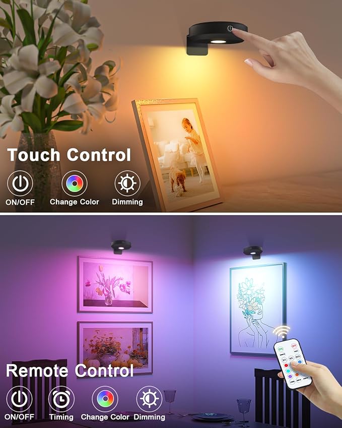 WILLED RGB Lights, Poster Lights, Battery Operated Rechargeable Picture Light - Image 5